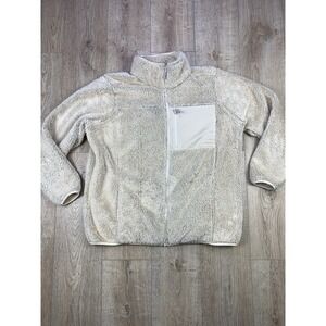 Columbia Sportswear Sherpa Fleece Full Zip LNG Sleeve Beige Women 2X PLEASE READ